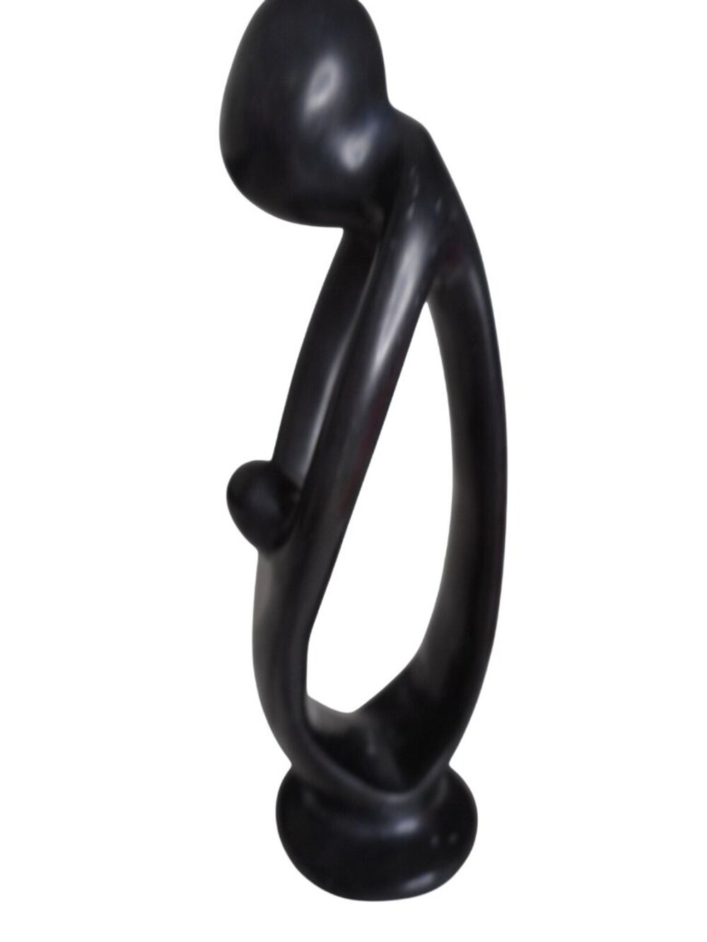 Vintage Besmo Kenyan hand-carved black soapstone mother and child figure Estate - Picture 4 of 5